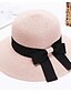 baratos Chapéus de Palha-Mulheres De Palha Chapéu de sol Fofo Palha Festa Trabalho Vintage - Retalhos Branco Preto Rosa