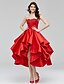 cheap Prom Dresses-A-Line Fit &amp; Flare Open Back Dress Homecoming Cocktail Party Asymmetrical Sleeveless Sweetheart Satin with Beading Appliques 2024