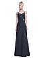 cheap Bridesmaid Dresses-Sheath / Column Straps Floor Length Chiffon Bridesmaid Dress with Beading / Criss Cross / Ruffles by LAN TING BRIDE®