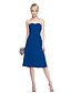 cheap Bridesmaid Dresses-A-Line Strapless Knee Length Chiffon Bridesmaid Dress with Sash / Ribbon / Side Draping by LAN TING BRIDE®