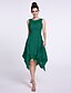 cheap Bridesmaid Dresses-A-Line Scoop Neck Knee Length Chiffon Bridesmaid Dress with Criss Cross