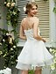 cheap Wedding Dresses-A-Line Strapless Short / Mini Organza / Satin Made-To-Measure Wedding Dresses with Appliques by LAN TING BRIDE® / Little White Dress