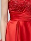 cheap Prom Dresses-A-Line Fit &amp; Flare Open Back Dress Homecoming Cocktail Party Asymmetrical Sleeveless Sweetheart Satin with Beading Appliques 2024