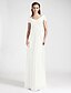 tanie Suknie dla druhen-Sheath / Column V Neck / Off Shoulder Floor Length Chiffon Bridesmaid Dress with Criss Cross / Draping