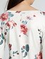 billige T-shirts til kvinde-Langærmet V-hals Medium Damer Blomstret Forår Efterår Vintage Gade I-byen-tøj Afslappet/Hverdag T-shirt,Polyester