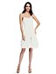 cheap Bridesmaid Dresses-Sheath / Column Sweetheart Neckline Knee Length Chiffon Bridesmaid Dress with Criss Cross / Ruched