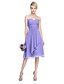 cheap Bridesmaid Dresses-A-Line Bridesmaid Dress Sweetheart Sleeveless Open Back Knee Length Chiffon with Criss Cross / Ruched / Draping 2022