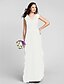 cheap Bridesmaid Dresses-Sheath / Column V Neck Floor Length Chiffon Bridesmaid Dress with Sash / Ribbon / Ruched