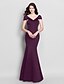 cheap Bridesmaid Dresses-Mermaid / Trumpet Bridesmaid Dress V Neck Sleeveless Open Back Floor Length Satin with Pleats 2022