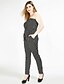 cheap Women&#039;s Jumpsuits &amp; Rompers-Cute Ann Women&#039;s Off Shoulder Plus Size Party / Daily / Holiday Vintage Strapless Black Navy Blue Jumpsuit Onesie, Polka Dot / Solid Colored Pure Color / Knitting XXXL XXXXL XXXXXL High Rise / Spring