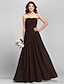 cheap Bridesmaid Dresses-A-Line Strapless Floor Length Chiffon Bridesmaid Dress with Ruched / Side Draping