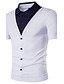 お買い得  クラシックポロ-男性用 ゴルフシャツ カラーブロック カラー シャツカラー ホワイト ブラック ライトグレー ルビーレッド ネイビーブルー 半袖 日常 トップの ストリートファッション
