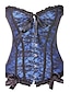 abordables Corsets et lingerie sculptante-Corset Femme Sortie Soirée Bleu Corset Overbust Crochet Imprimer Couleur Pleine