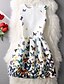cheap New in Dresses-Women&#039;s A Line Dress Knee Length Dress White Sleeveless Floral Summer Round Neck S M L XL / Cotton