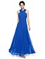 cheap The Wedding Store-A-Line Bridesmaid Dress Halter / Y Neck Sleeveless Open Back Floor Length Chiffon with Sash / Ribbon / Criss Cross / Ruched 2022