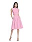 cheap Bridesmaid Dresses-A-Line Bridesmaid Dress Jewel Neck Sleeveless Elegant Knee Length Cotton with Pleats / Pocket 2022