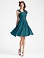 cheap Bridesmaid Dresses-Ball Gown / A-Line Bridesmaid Dress V Neck Sleeveless Elegant Knee Length Georgette with Ruched / Ruffles / Draping 2022