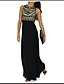 cheap Maxi Dresses-Maxi Dresse Boho Women&#039;s Holiday Beach Loose Chiffon Dress Print Black Spring Black M L XL