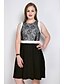 cheap Plus Size Lace Dresses-Women&#039;s A Line Dress Midi Dress Black Pink Sleeveless Dusty Rose Color Block Lace Round Neck Vintage Streetwear Lace L XL XXL 3XL 4XL 5XL 6XL 7XL / Plus Size / Plus Size