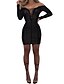 cheap Women&#039;s Dresses-Women&#039;s Bodycon Long Sleeve Solid Colored Backless Ruched Summer Off Shoulder Club Off Shoulder Black S M L XL / Mini