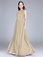 Χαμηλού Κόστους Φορέματα Παρανύμφων-Ίσια Γραμμή Με Κόσμημα Μακρύ Σιφόν Φόρεμα Παρανύμφων με Δαντέλα με LAN TING BRIDE®
