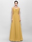 cheap Bridesmaid Dresses-A-Line Scoop Neck Floor Length Chiffon Bridesmaid Dress with Ruched by LAN TING BRIDE®