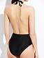 abordables Maillots de Bain Femme &amp; Bikinis-Femme Taille Haute Noir Une-pièce Maillots de Bain Maillot de bain S M L Noir