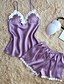 billige Sexet lingeri-Women&#039;s Sexy Satin &amp; Silk Nightwear Christmas Patchwork Blushing Pink / Royal Blue / Lavender M L XL