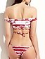 cheap Women&#039;s Swimwear &amp; Bikinis-Women&#039;s Color Block Bikini Swimsuit Color Block Bandeau Swimwear Bathing Suits Red