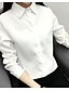 رخيصةأون ملابس علوية مقاس كبير-نسائي قميص لون سادة قبعة القميص مناسب للخارج كم طويل قمم عتيق أزرق أبيض أسود