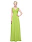 cheap Bridesmaid Dresses-A-Line Bridesmaid Dress V Neck Sleeveless Lace Up Floor Length Chiffon with Beading / Side Draping 2022