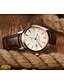 cheap Leather band Watches-Men&#039;s Skeleton Watch Quartz Leather Brown 30 m Hot Sale Analog Charm Fashion - White Black