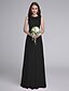 cheap Bridesmaid Dresses-Sheath / Column Bridesmaid Dress Jewel Neck Sleeveless Elegant Floor Length Chiffon / Lace Bodice with Lace 2022