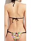 abordables Traje de baño de mujer-Mujer Bañadores Bikini Traje de baño Floral Naranja Azul Cuello halter Trajes de baño Floral