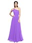 cheap Bridesmaid Dresses-A-Line Bridesmaid Dress One Shoulder Sleeveless Elegant Floor Length Chiffon with Pleats 2022