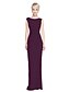 cheap Bridesmaid Dresses-Sheath / Column Bridesmaid Dress Jewel Neck Sleeveless Furcal Floor Length Lace / Jersey with Pleats / Split Front 2022