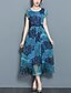 cheap Women&#039;s Dresses-Women&#039;s Beach / Going out Street chic / Boho Silk Chiffon / Swing Dress - Print Pleated