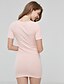 olcso Miniruhák-Női Sheath ruha Rövid ujjú Egyszínű Nyár V-alakú Napi Pamut Fekete Rózsaszín S M L XL XXL / Mini
