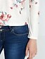 olcso Női pólók-Alkalmi Casual/hétköznapi Vintage Utcai sikk V-alakú-Női Póló,Virágos Tavaszi Őszi Hosszú ujj Poliészter Közepes vastagságú