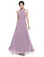 cheap The Wedding Store-A-Line Bridesmaid Dress Halter / Y Neck Sleeveless Open Back Floor Length Chiffon with Sash / Ribbon / Criss Cross / Ruched 2022