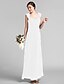 cheap Bridesmaid Dresses-Sheath / Column Bridesmaid Dress Sweetheart Sleeveless Elegant Floor Length Chiffon with Criss Cross / Draping
