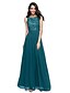 cheap Bridesmaid Dresses-A-Line Bridesmaid Dress Jewel Neck Sleeveless Beautiful Back Floor Length Chiffon / Lace Bodice with Sash / Ribbon 2022