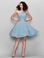 cheap Bridesmaid Dresses-A-Line Bridesmaid Dress One Shoulder Sleeveless All Celebrity Styles Knee Length Chiffon with Side Draping 2022