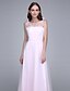 Χαμηλού Κόστους Φορέματα Παρανύμφων-Ίσια Γραμμή Μακρύ Τούλι Φόρεμα Παρανύμφων με Ζώνη / Κορδέλα με LAN TING BRIDE®