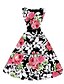 cheap Women&#039;s Dresses-Women&#039;s Floral Plus Size Daily Holiday Vintage Street chic Swing Dress - Floral Summer Black S M L XL