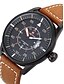 cheap Sport Watches-NAVIFORCE Men&#039;s Sport Watch Wrist Watch Quartz Quilted PU Leather Black / Brown Calendar / date / day Cool Analog Luxury Casual Fashion - Black Brown Two Years Battery Life / Maxell SR626SW