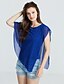 cheap Women&#039;s Blouses &amp; Shirts-Women&#039;s Casual Batwing Sleeve Blouse - Solid Colored Layered Boat Neck Yellow L / Summer / Ruffle