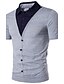 billiga klassisk polo-Men&#039;s Golf Shirt Color Block Collar Shirt Collar White Black Light gray Red Short Sleeve Daily Beach Tops Cotton Active / Summer / Summer