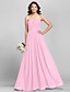 cheap Bridesmaid Dresses-A-Line Strapless Floor Length Chiffon Bridesmaid Dress with Ruched / Side Draping