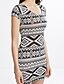 cheap Women&#039;s Dresses-Women&#039;s Club Mini Bodycon Dress - Geometric U Neck White M L